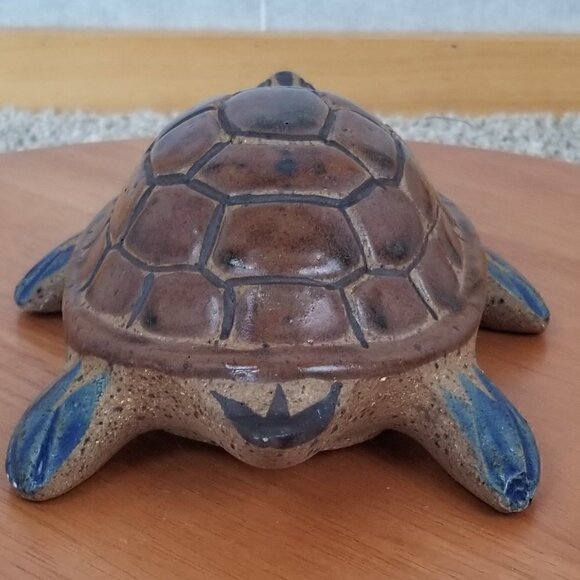 Mexican Pottery Glazed Tortoise Clay Folk Art 7" x 5" x 3" - Picture 5 of 6
